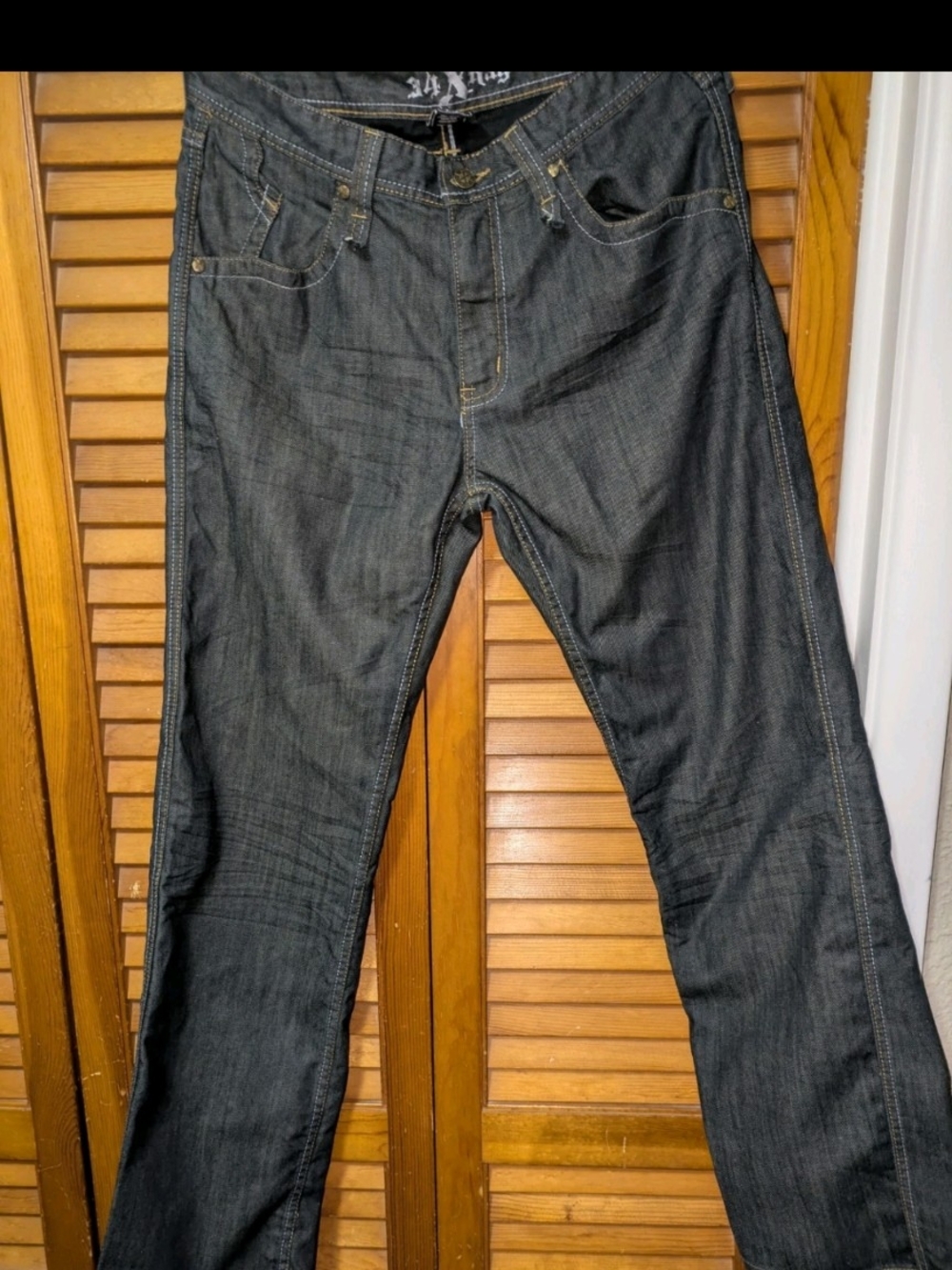 Vintage Y2K XRay Men's Dark Wash Denim Jeans 34x34 Wide Leg Baggy
